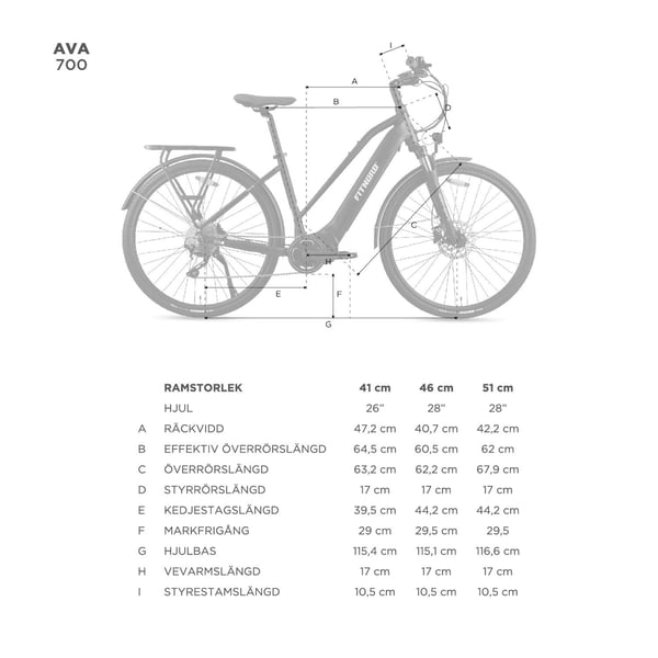FitNord Ava 700 Elcykel, vit (720 Wh batteri)  med ytterligare ett års garanti