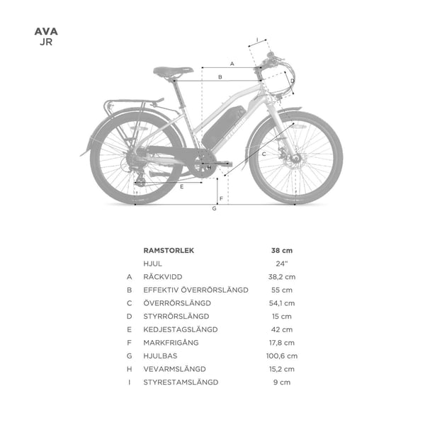 FitNord Ava Jr Elcykel, mint (360 Wh batteri)