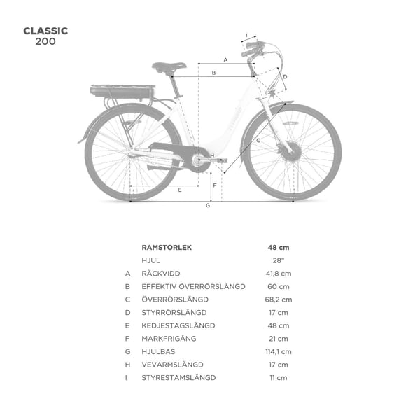FitNord Classic 200 Elcykel, svart (540 Wh batteri)