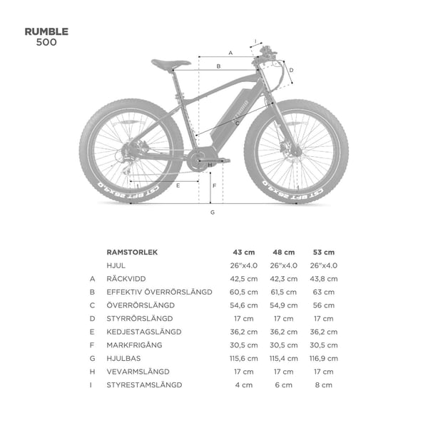 FitNord Rumble 500 Elfatbike, svart (720 Wh batteri)  med ytterligare ett års garanti