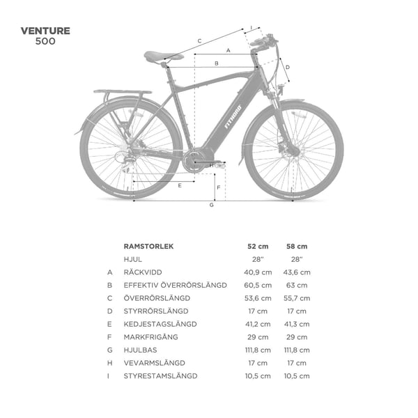 FitNord Venture 500 Elcykel, grafitgrå (630 Wh)  med ytterligare ett års garanti