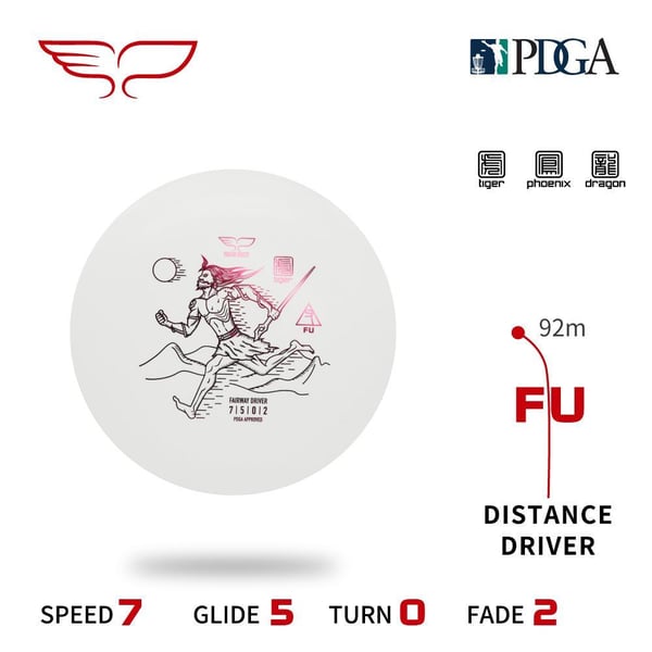 Yikun Tiger Line Fu Frisbee golf disc, gul