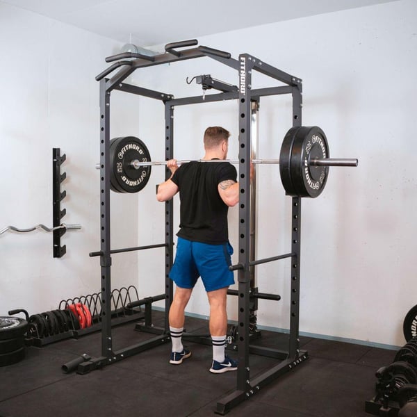 FitNord Gymgolv, gummi 1m x 1m x 30mm, svart