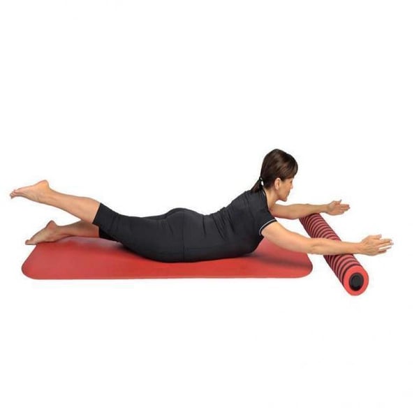Pilatesrulle 14 x 94 cm, rödsvart