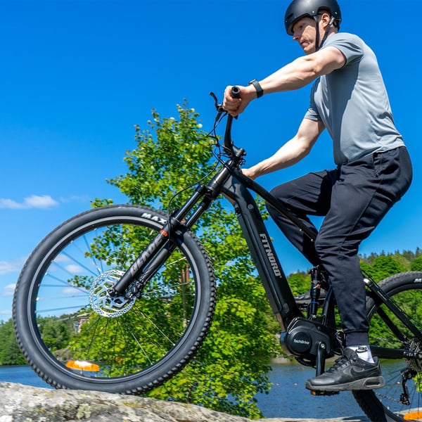 FitNord Ranger 700FS heldämpad Elmountainbike 2023, svart (720 Wh batteri)