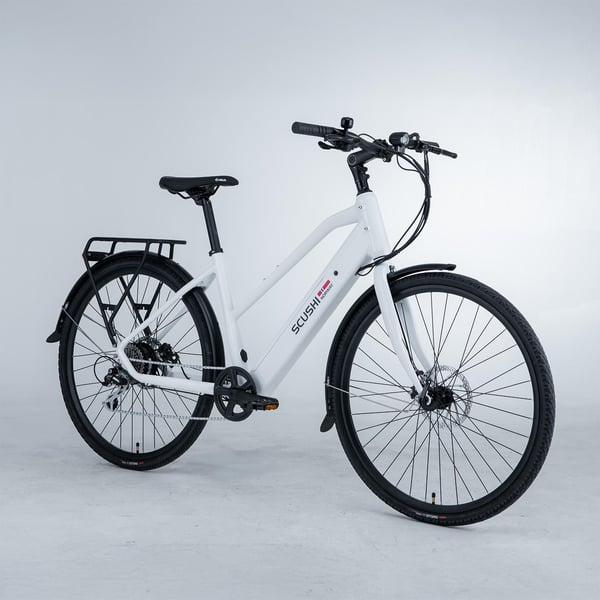 Scushi Norway Universe Elcykel, vit (360 Wh batteri)