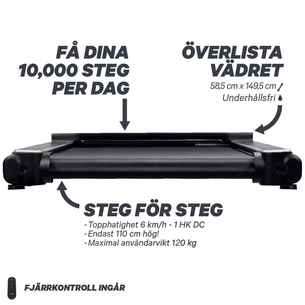 FitNord Walk 300 Gåband / Walkingpad *SMÖRJFRI*