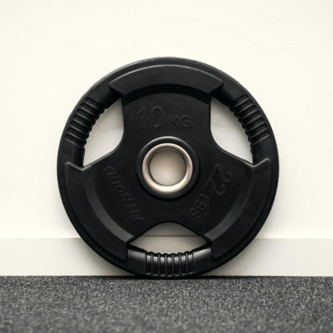 Viktskiva 10 kg, FitNord Tri-Grip Svart G2