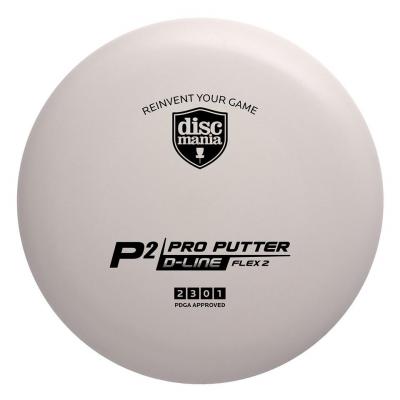 Discmania D-line P2 (Flex 2) Frisbee Golf Disc, Vit
