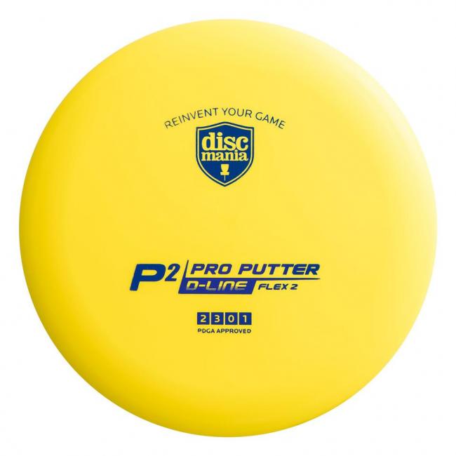 Discmania D-line P2 (Flex 2) Frisbee Golf Disc, Gul