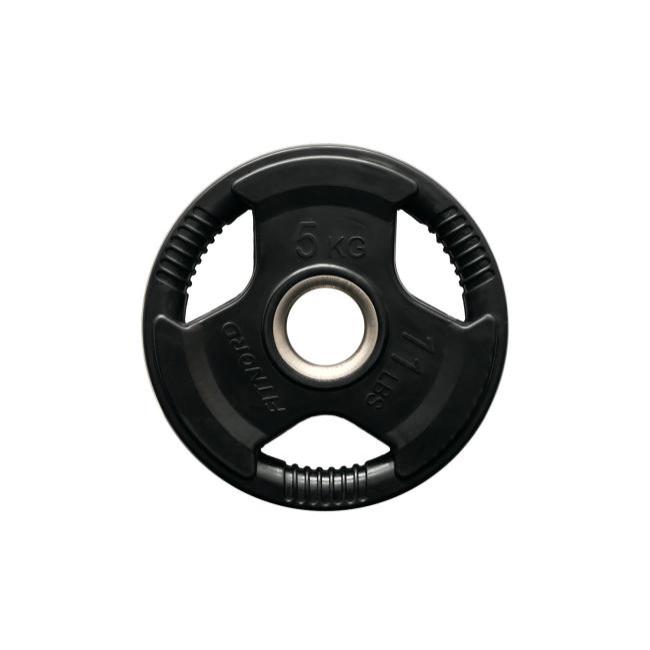 Viktskiva 5 kg, FitNord Tri-Grip Svart G2