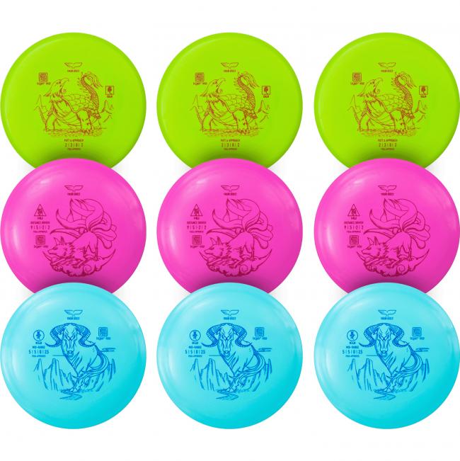 Frisbee Disc Golf Startpaket med korg och 9 discar