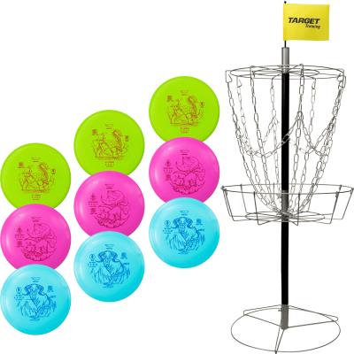 Frisbee Disc Golf Startpaket med korg och 9 discar