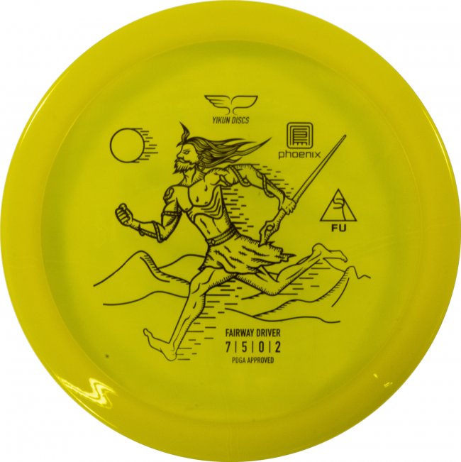 Yikun Phoenix Line Fu Frisbee golf disc, Gul