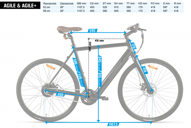 FitNord Agile Elcykel, Svart