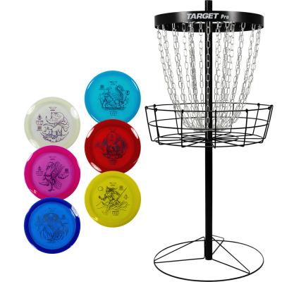 Frisbee Disc Golf Entusiast träningsset med korg och 6 discar