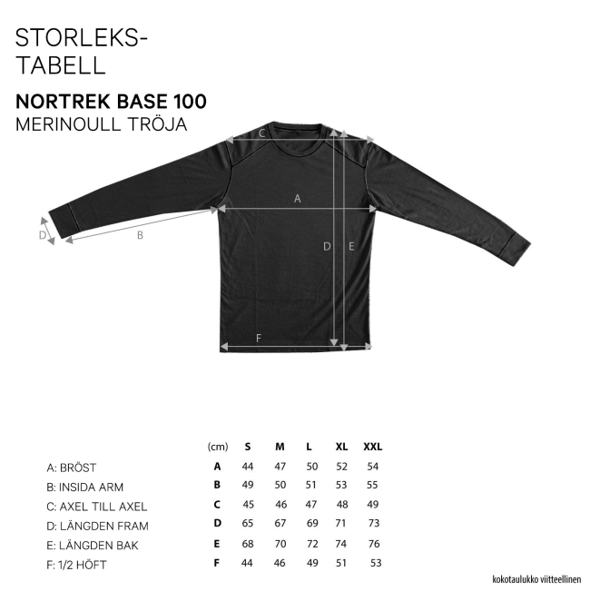 Nortrek Base 100 underställ merinoull, unisex