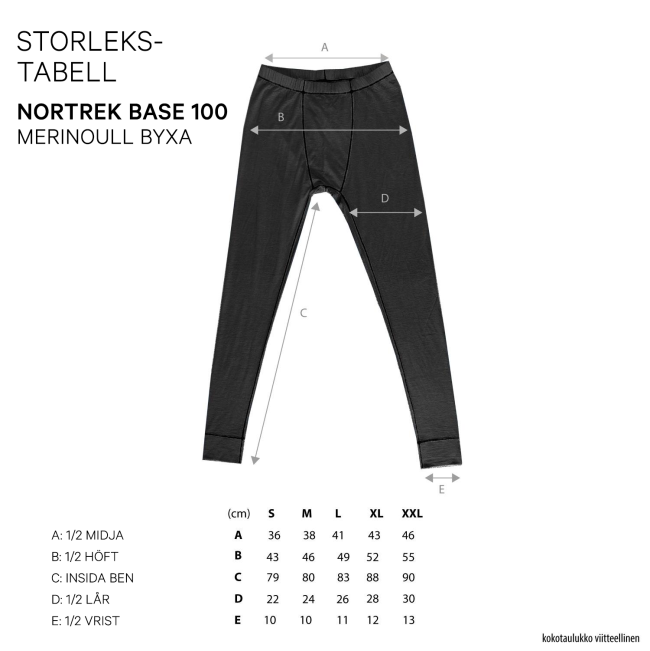 Nortrek Base 100 underställ merinoull, unisex