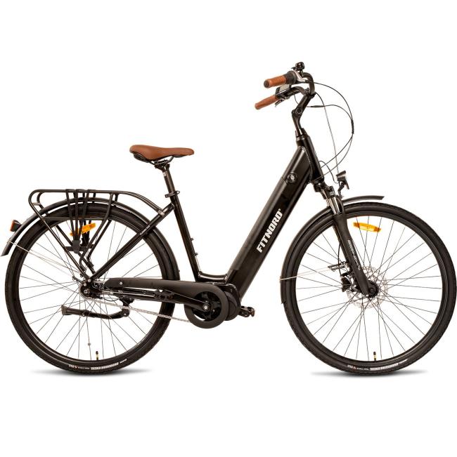 FitNord Classic 500 Elcykel, svart (630 Wh batteri)