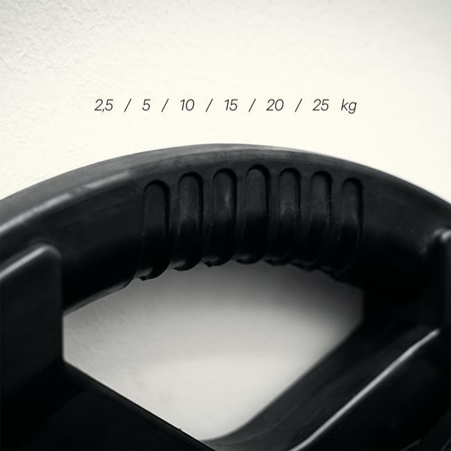 Viktskiva 25 kg, FitNord Tri-Grip Svart G2