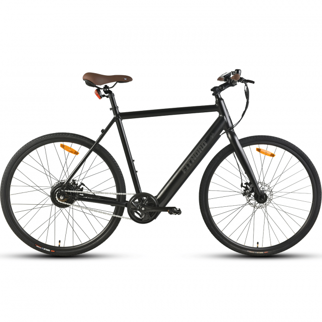 FitNord Agile Single Speed ​​Elcykel, Svart (280 Wh batteri) + ETT ÅR EXTRA GARANTI