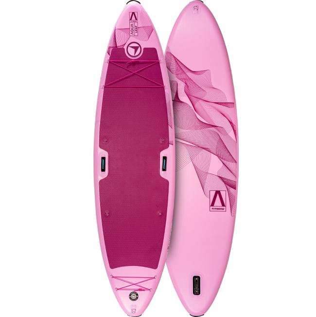 FitNord Aqua Leaf 340 SUP-lautasetti, pinkki (kantavuus 200 kg, lasikuitumela)