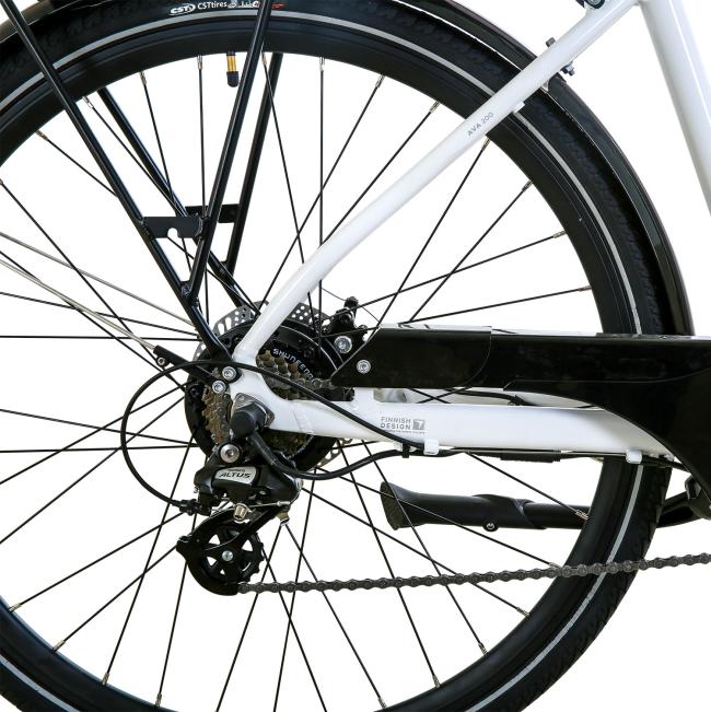 FitNord Ava 200 Elcykel 2023, vit (540 Wh batteri)
