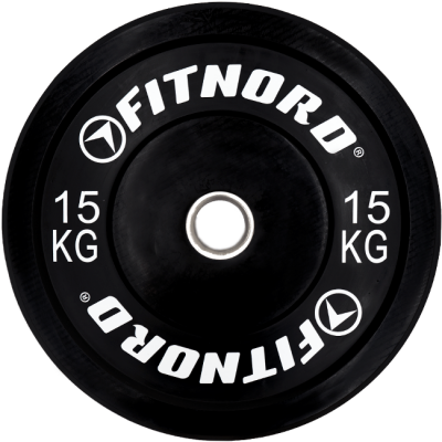 Viktskiva Bumper Black 15 kg FitNord