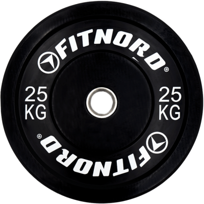 FitNord Viktskiva Bumper Black 25 kg