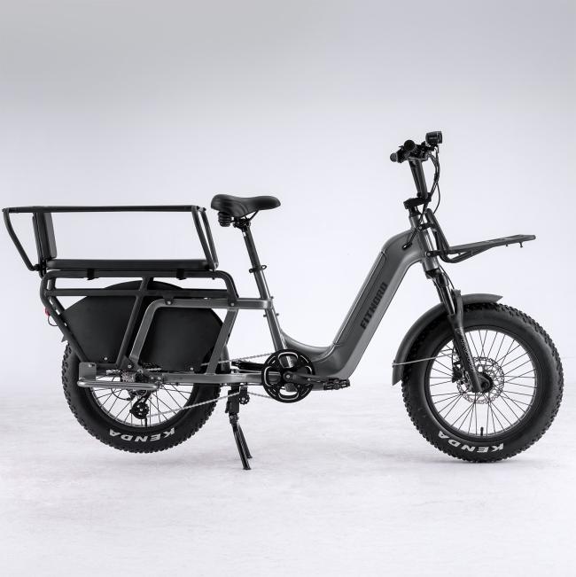 FitNord Cargo 350 Longtail Elcykel, grå