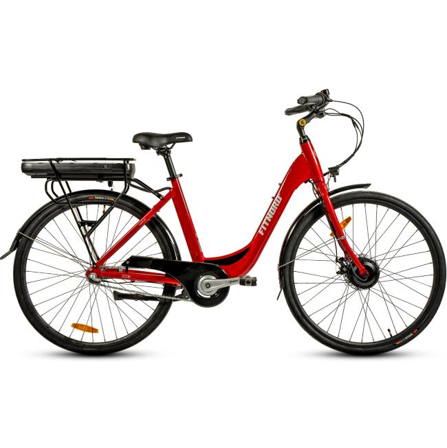 FitNord Classic 200 Elcykel röd (540 Wh batteri) + ETT ÅR EXTRA GARANTI