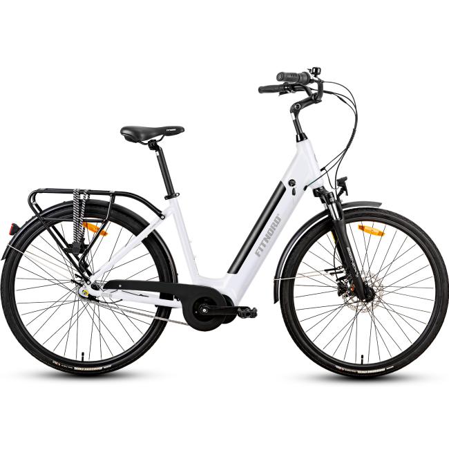 FitNord Classic 500 Elcykel 2023, vit (630 Wh högkapacitetsbatteri)