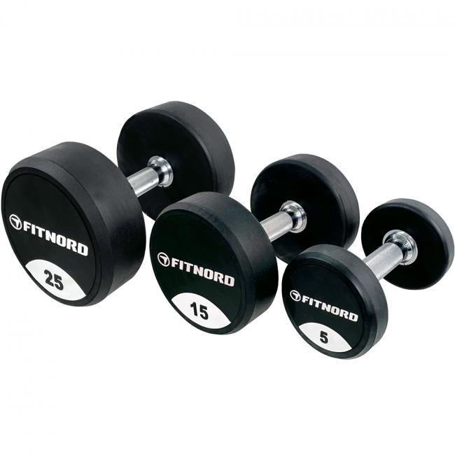 Gummerad hantel 225 kg (par) FitNord **sekunda vara**