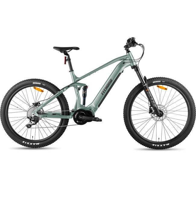 FitNord Ranger 700FS heldämpad Elmountainbike 2023, mintgrön (720 Wh batteri)