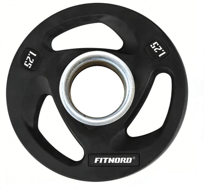 FitNord Viktskiva 1,25 kg, Tri-Grip Black