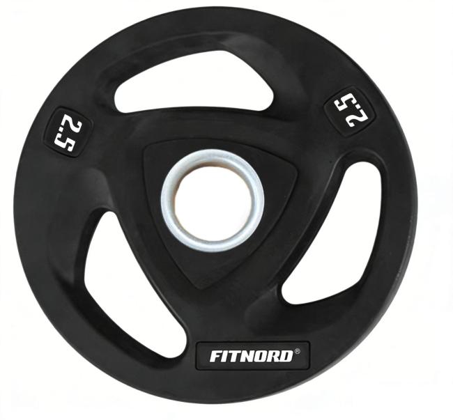 FitNord Viktskiva 2,5kg, Tri-Grip Black