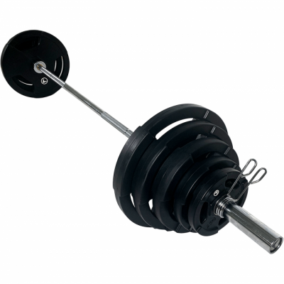 Skivstångspaket 125 kg Tri Grip Black, FitNord