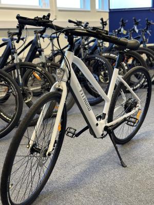 **OUTLET STOCKHOLM** FitNord Flow+ Single Speed ​​Elcykel, Vit (380 Wh batteri)