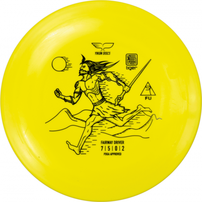 Yikun Tiger Line Fu Frisbee golf disc, gul