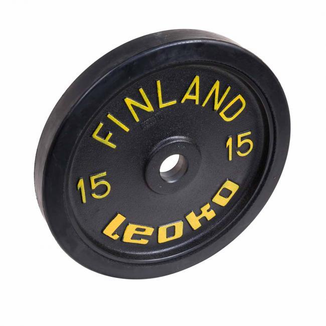 LEOKO Viktskiva 15 kg, träningsviktskiva med gummikant