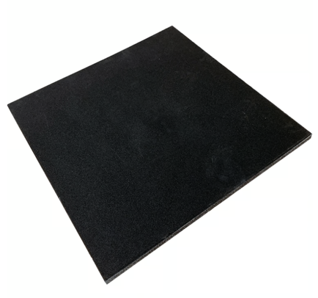 FitNord Gymgolv, gummi 1m x 1m x 20mm, svart