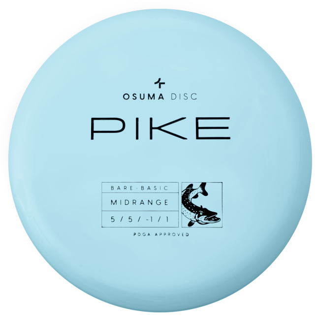 Osuma Frisbee Golf disc Bare-Basic Pike, midrange