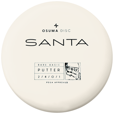 Osuma Frisbee Golf Disc Bare-Basic Santa, putter