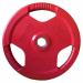 Viktskiva 25 kg, FitNord Tri Grip Olympic, mörkröd