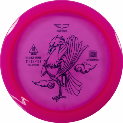 Yikun Phoenix Line Jun Distance Driver Frisbee Golf disc, Ljusröd
