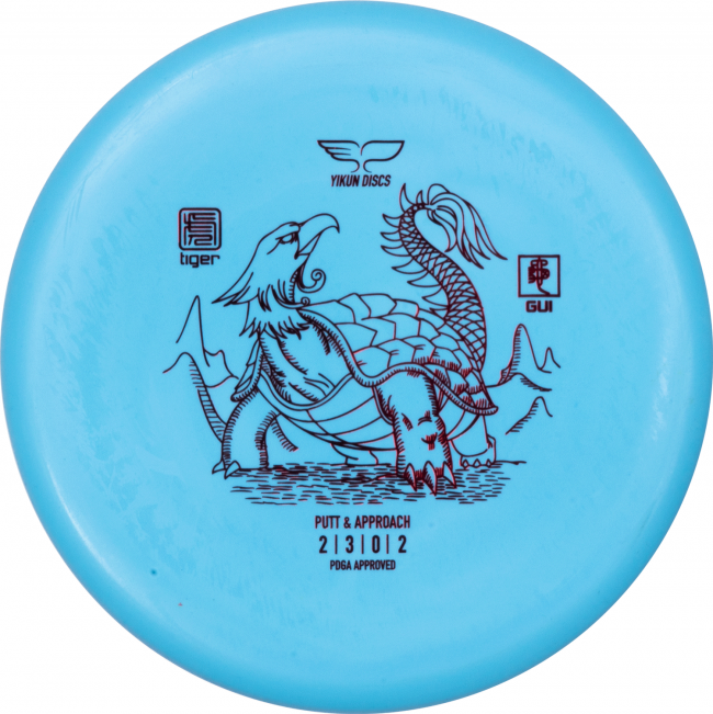 Yikun Tiger Line Gui Putter Frisbee golf disc blå