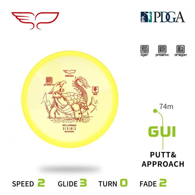 Yikun Tiger Line Gui Putter Frisbee golf disc, vit